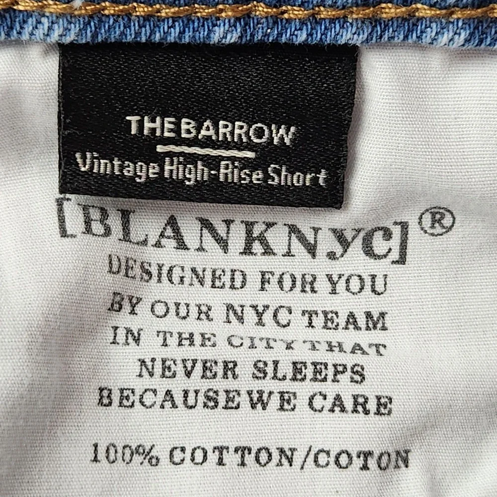 Blank‎ NYC The Barrow Vintage High-Rise Denim Shorts Size 31 Distressed Anthro